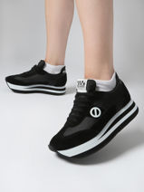 Sneakers Met Platformzool Flex M Jogger Uit Leder No name Zwart women IMN60415-vue-porte